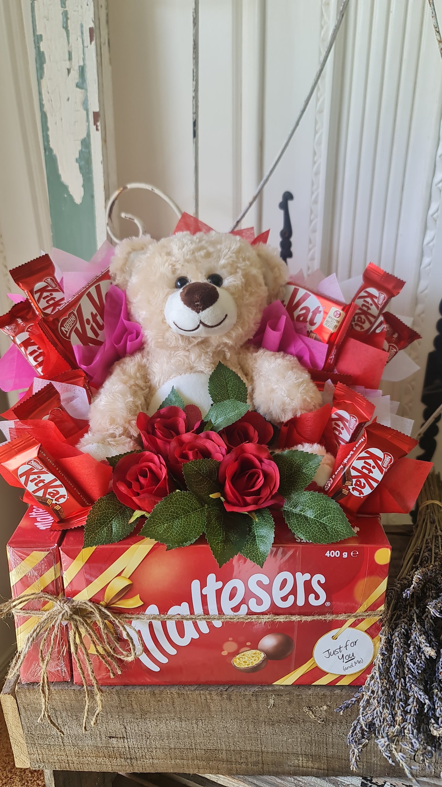 Large Malteser Gift Arrangement with Teddy