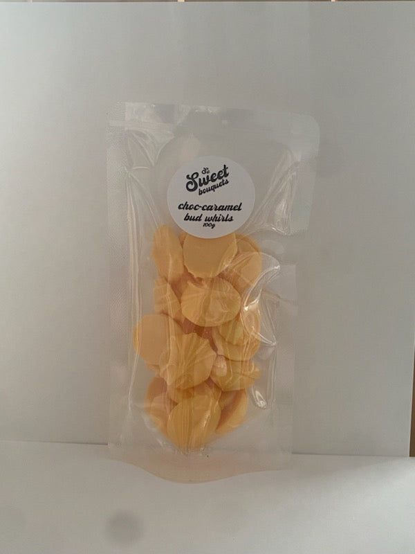 Chocolate Caramel Bud Whirls (100g)