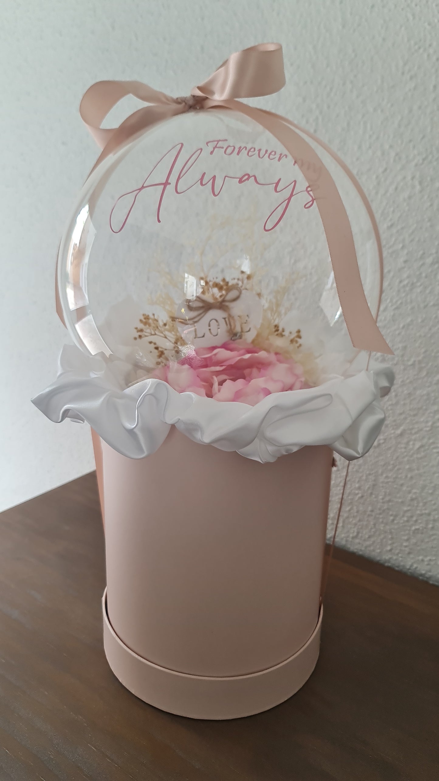 Always & Forever Tall Hatbox Bobo Balloon