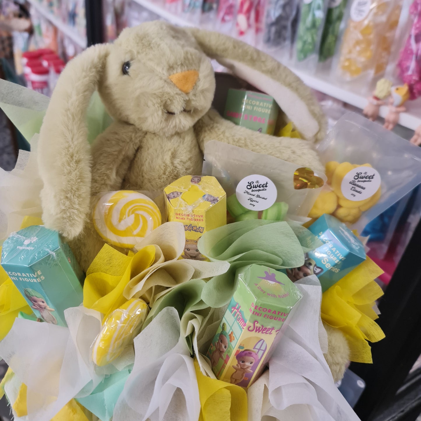 Green Bunny & Sonny Angel Suit Case Bouquet