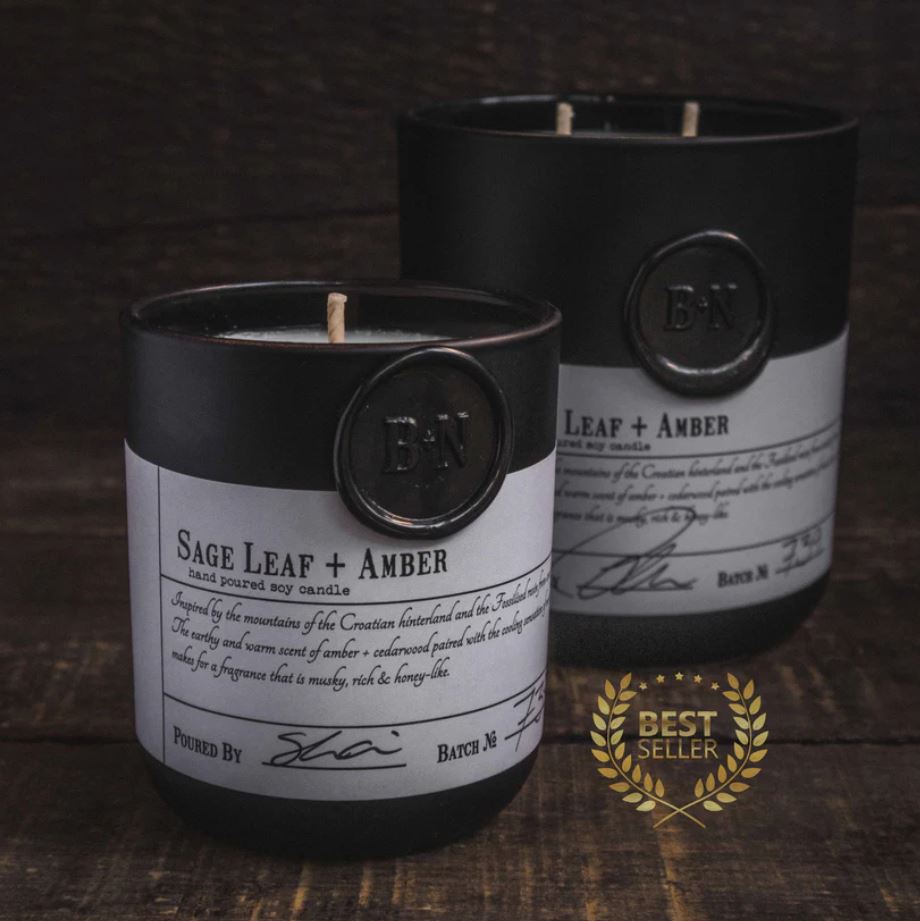 Sage Leaf + Amber Candle