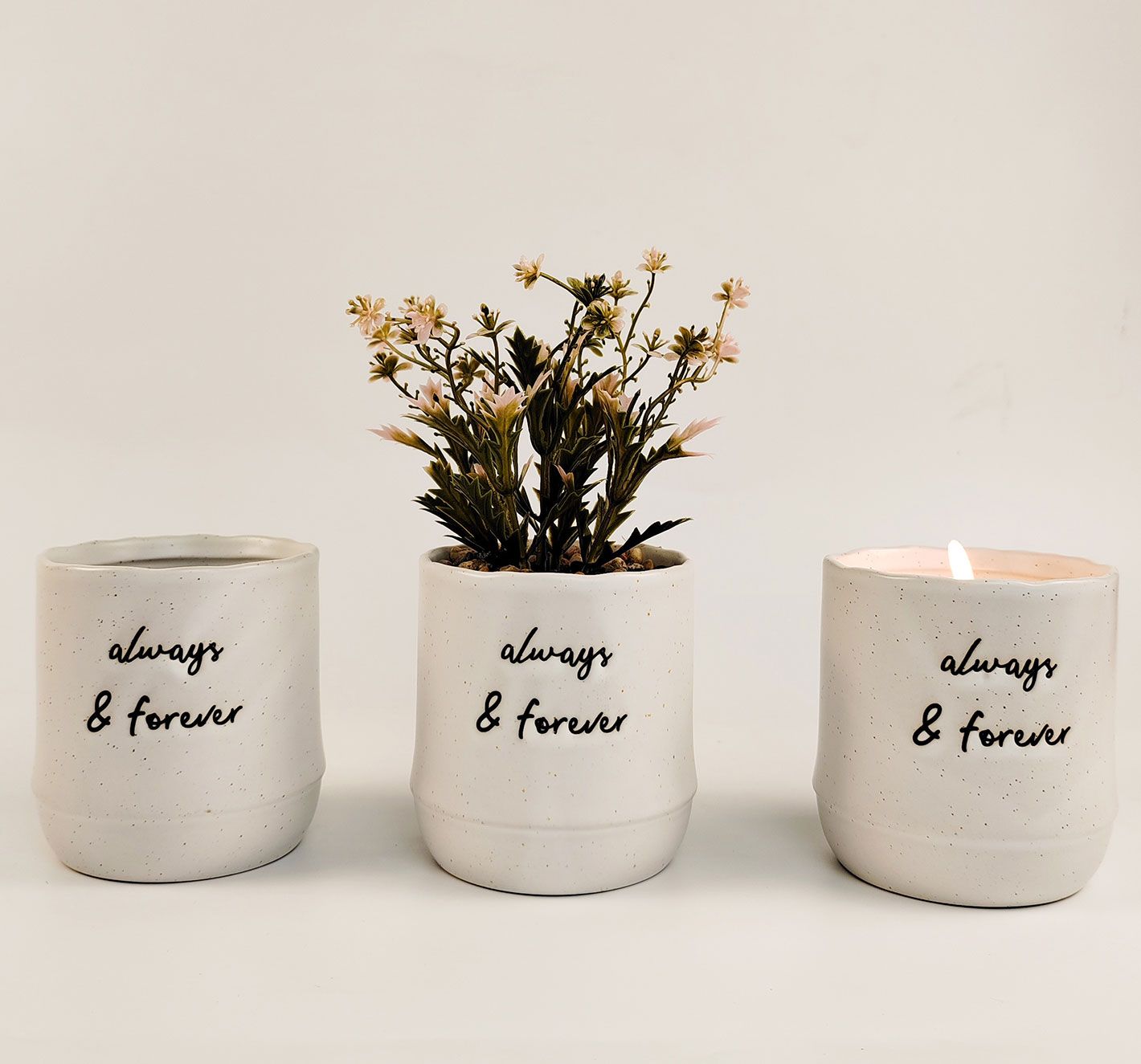 Positivity Quote Always & Forever Planter