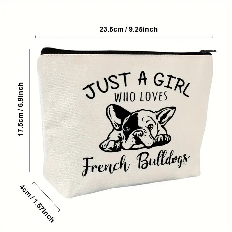French Bulldog Cosmetic Pouch With Zipper