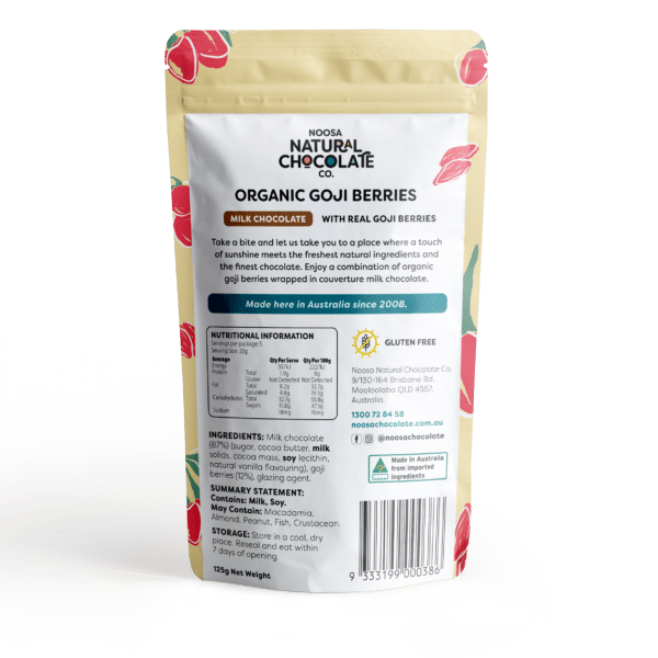 Tibetan Goji Berries Coated in Premium Milk Chocolate (125g)