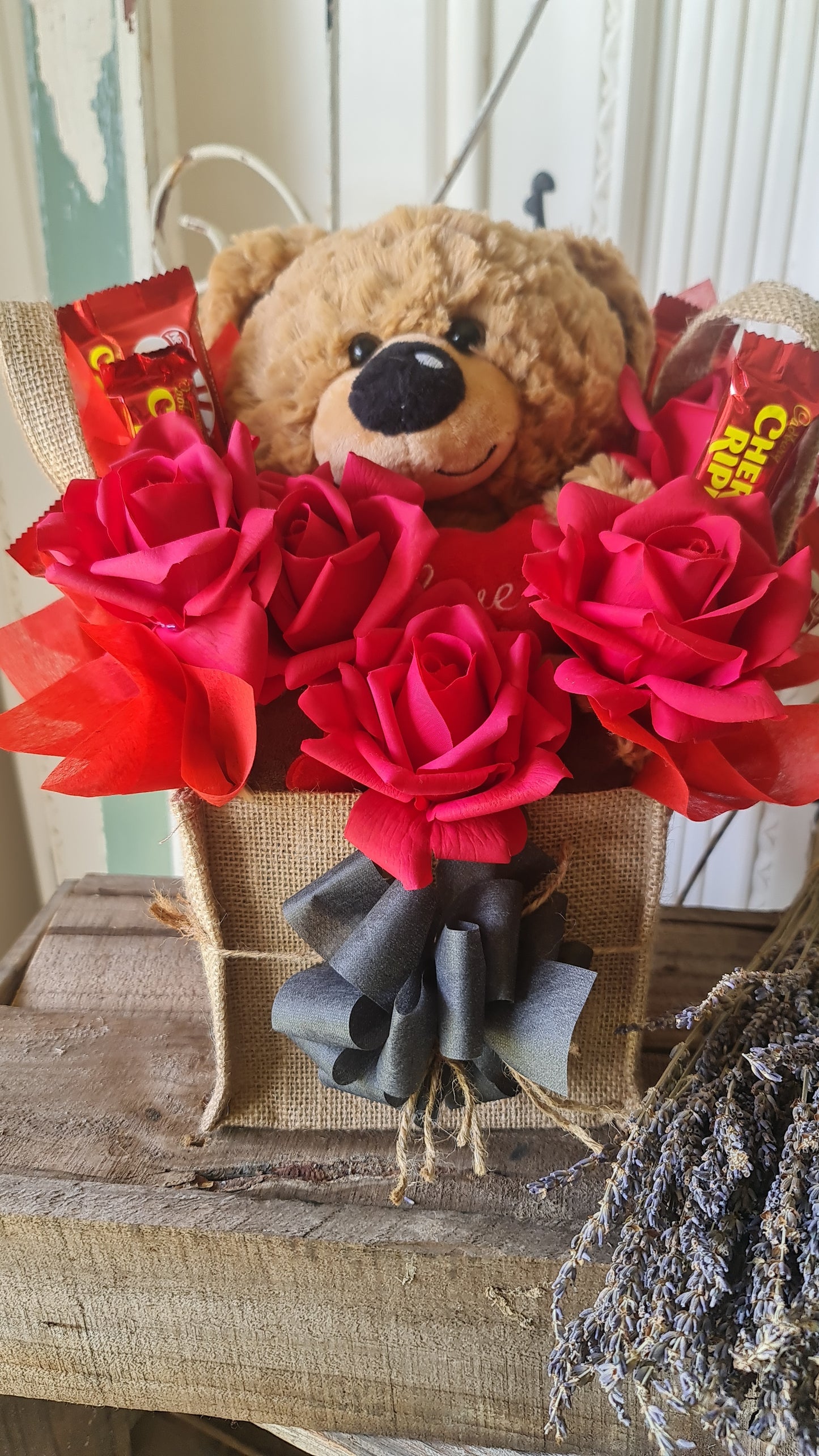 Teddy Bag Chocolate Bouquet