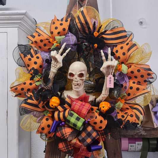 Skeleton Halloween Wreath