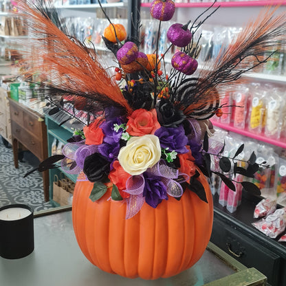 XL Hand Decorated Halloween Pumpkin