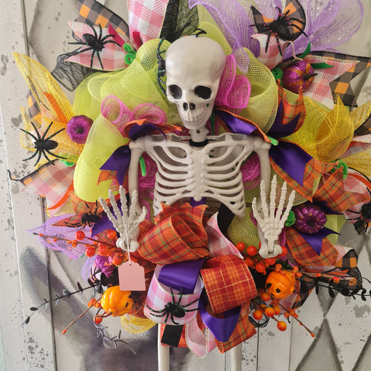 XL Skeleton Halloween Wreath