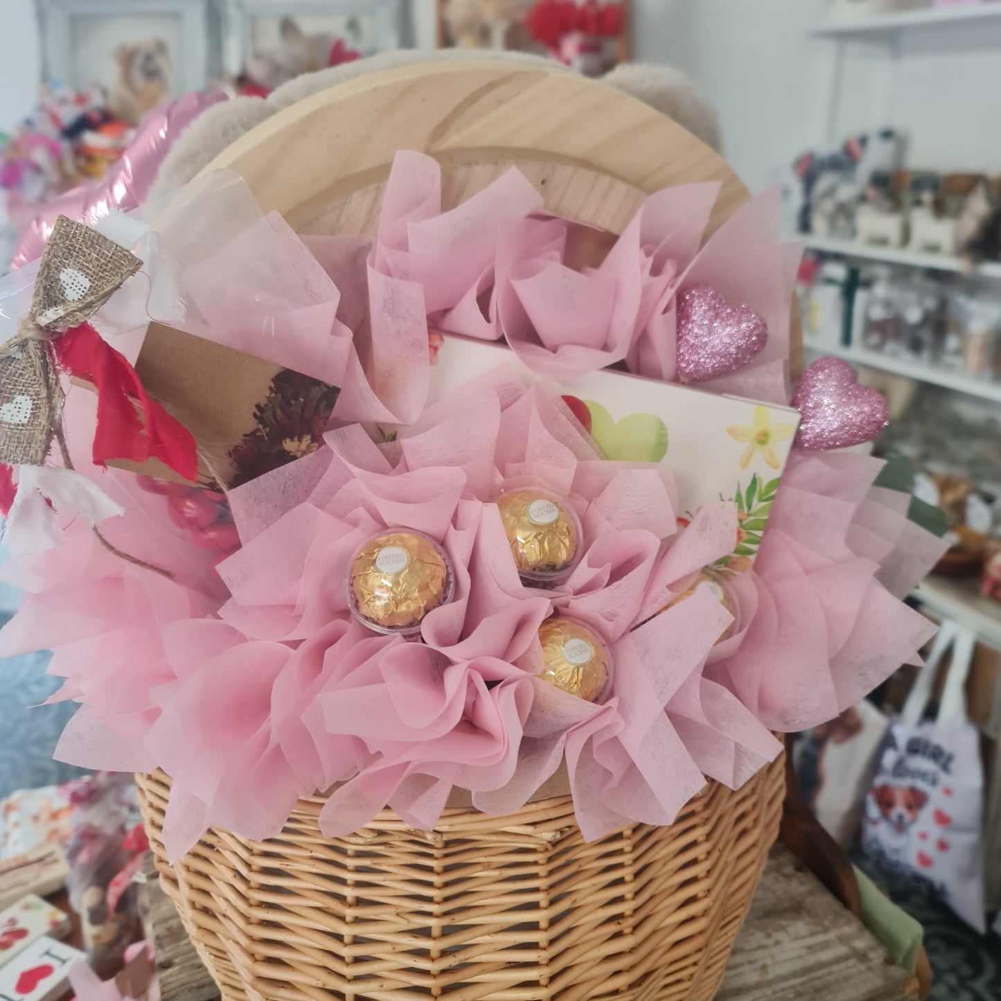 Insulated Picnic Basket with Lots of I Love you Treats.