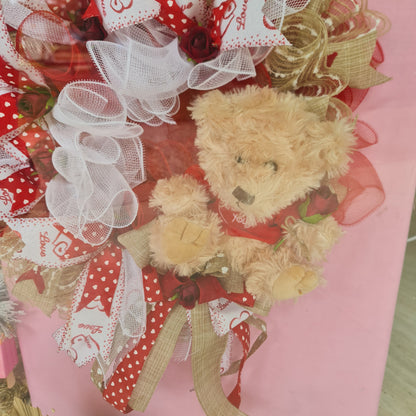 Love You Wreath With Teddy