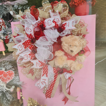 Love You Wreath With Teddy
