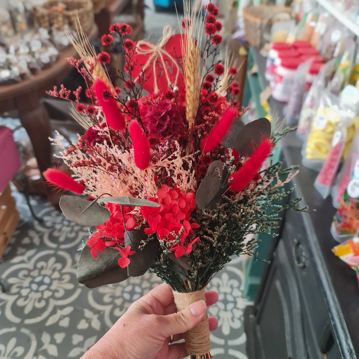 Preserved Valentine's Day Floral Bouquet with Love Heart