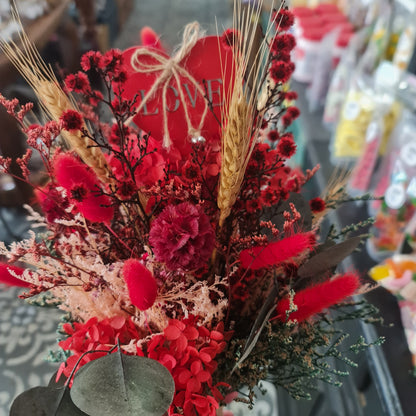 Preserved Valentine's Day Floral Bouquet with Love Heart