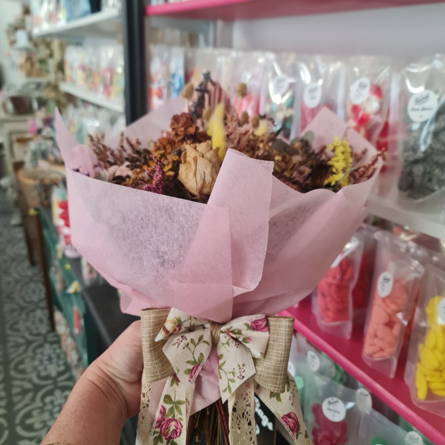 Pink Preserved Floral Bouquet