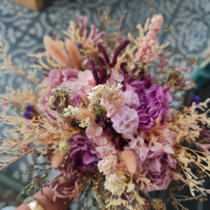 Pink Hand Held Preserved Floral Bouquet