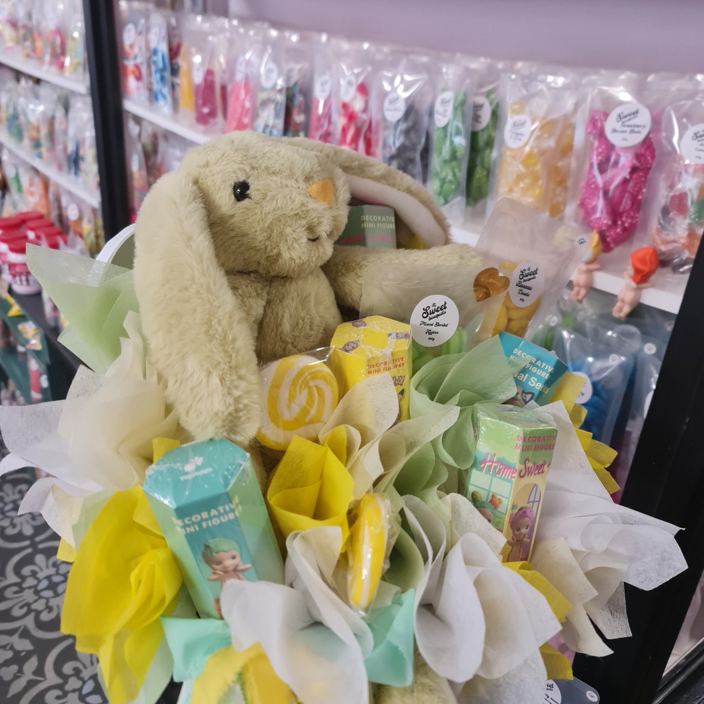 Green Bunny & Sonny Angel Suit Case Bouquet