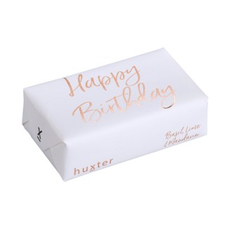 Happy Birthday - White - ROSE GOLD FOIL (200g When Packed) Lemongrass