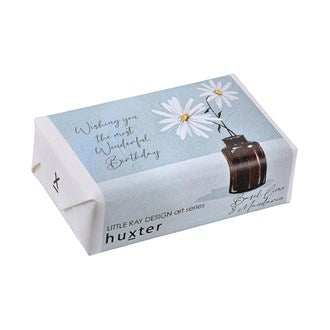 Toffee Daisies' - Wishing you the most wonderful Birthday (200g When Wrapped-Soap Bar) Basil Lime & Mandarin