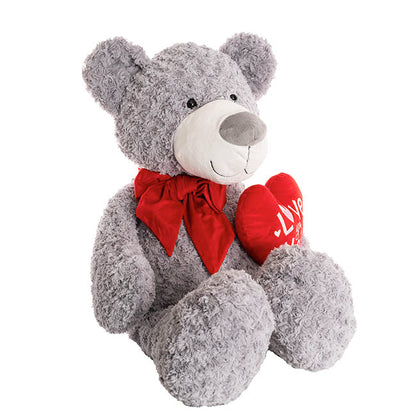 Grey Plush Teddy (90cms Standing, 62cms Sitting)