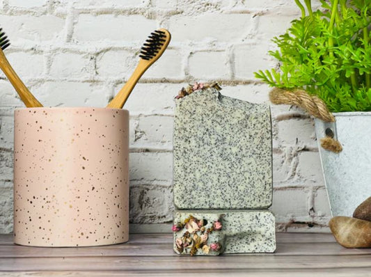 Australian Bentonite Clay Exfoliating Bar Infused With Lemon Essential Oil And Coconut Husk Granules