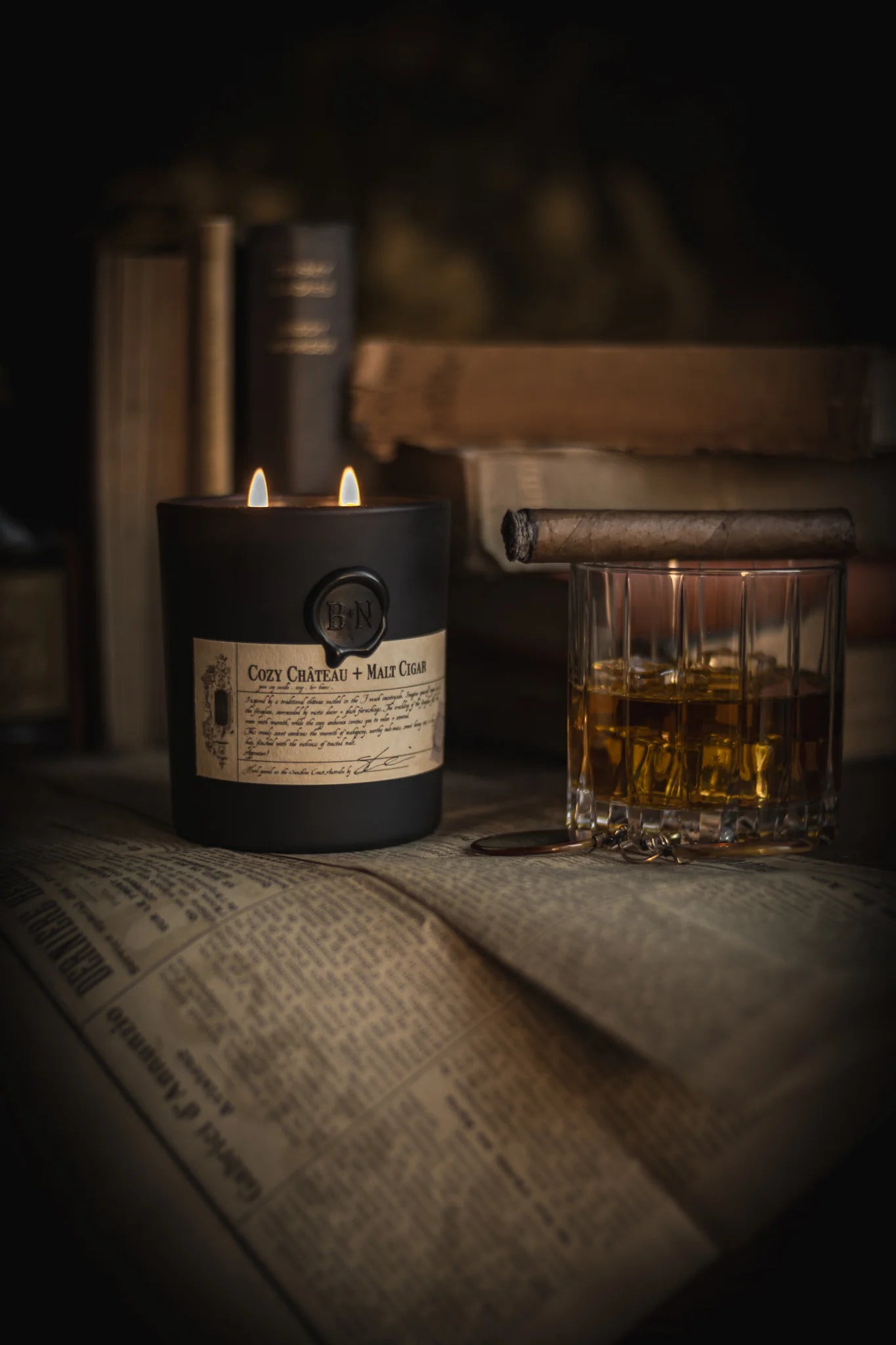 Cozy Château + Malt Cigar Candle