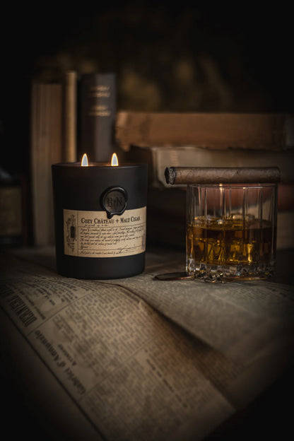 Cozy Château + Malt Cigar Candle