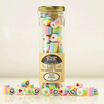 The Australian Sweet Co Luxe Gourmet Candy ( Happy Birthday 100g ) Jar