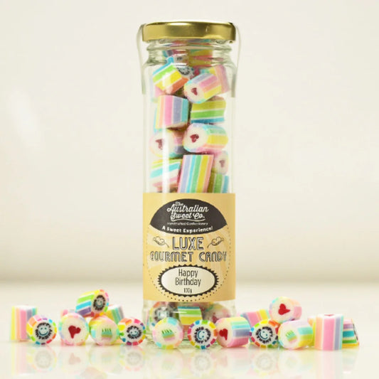 The Australian Sweet Co Luxe Gourmet Candy ( Happy Birthday 100g ) Jar