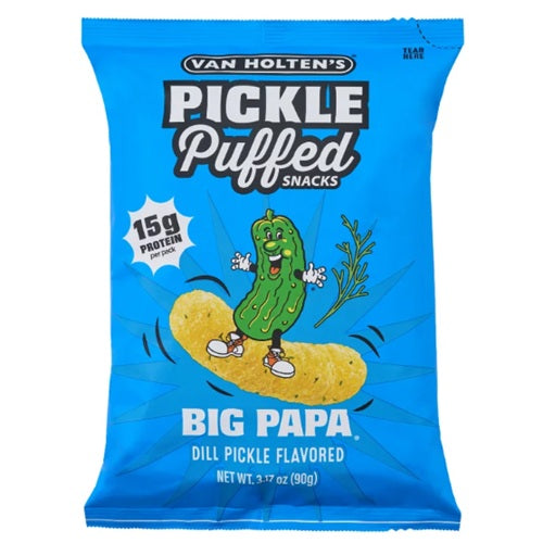 Van Holtens Big Papa Pickle Puffed Snack 90g Bag