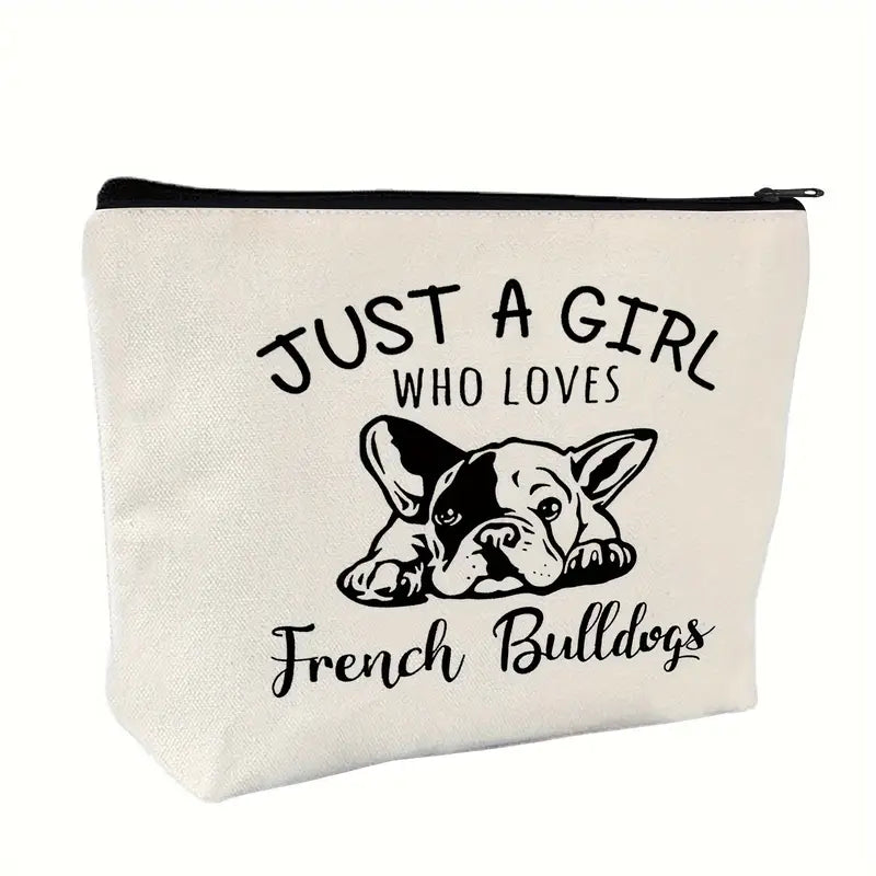 French Bulldog Cosmetic Pouch With Zipper