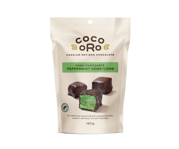 Coco Oro Dark Chocolate Peppermint Honeycomb 160g