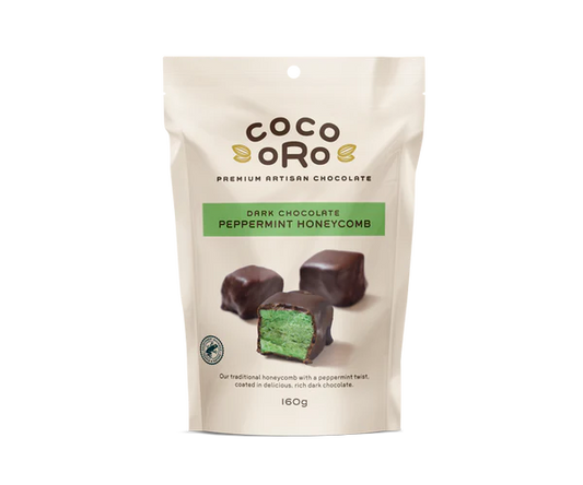 Coco Oro Dark Chocolate Peppermint Honeycomb 160g