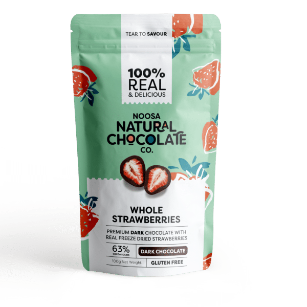Australian Grown Strawberries Coated in Imported Dark Chocolate (100g)