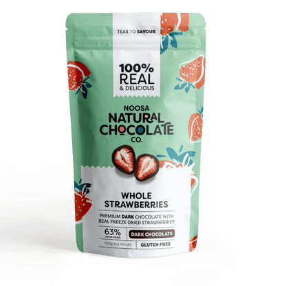 Australian Grown Strawberries Coated in Imported Dark Chocolate (100g)