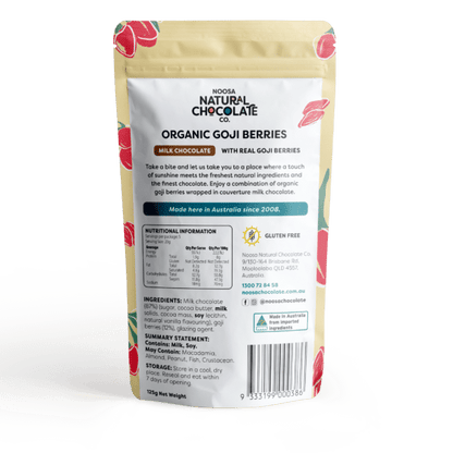 Tibetan Goji Berries Coated in Premium Milk Chocolate (125g)