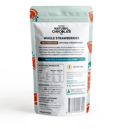 Australian Grown Strawberries Coated in Premium Milk Chocolate (100g)