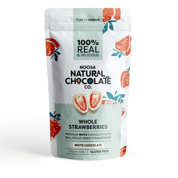 Australian Grown Strawberries Coated in Premium White Chocolate (100g)