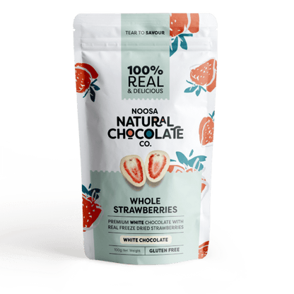 Australian Grown Strawberries Coated in Premium White Chocolate (100g)